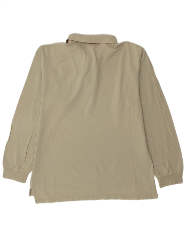 Camisa polo masculina de manga comprida Asics pequena bege