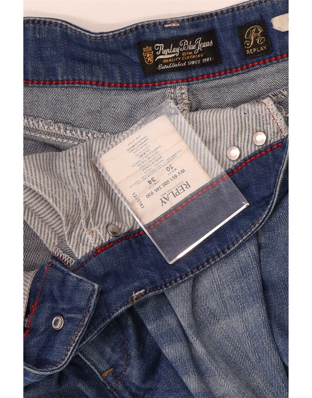Replay Jeans Slim Feminino W30 L34 Azul Algodão