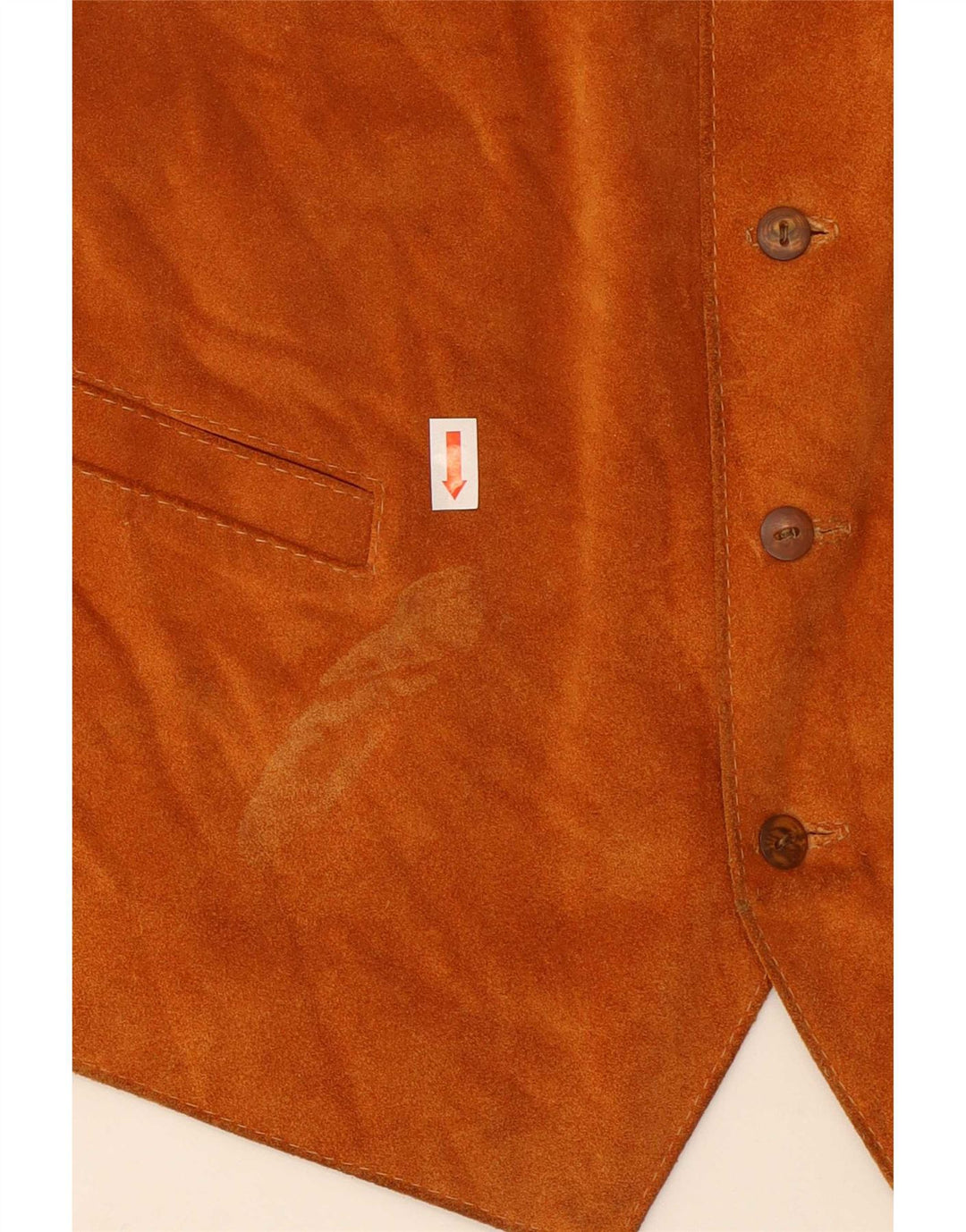 Colete vintage masculino de camurça pequeno marrom