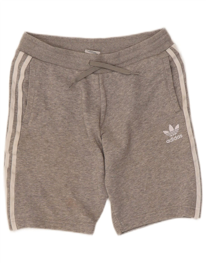 ADIDAS Mens Sport Shorts Pequeno Algodão Cinza