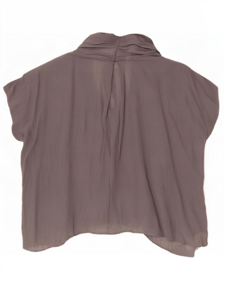 Calvin Klein Jeans Mulher Transparente Blusa Oversized Top Reino Unido 10 Pequeno Cinza