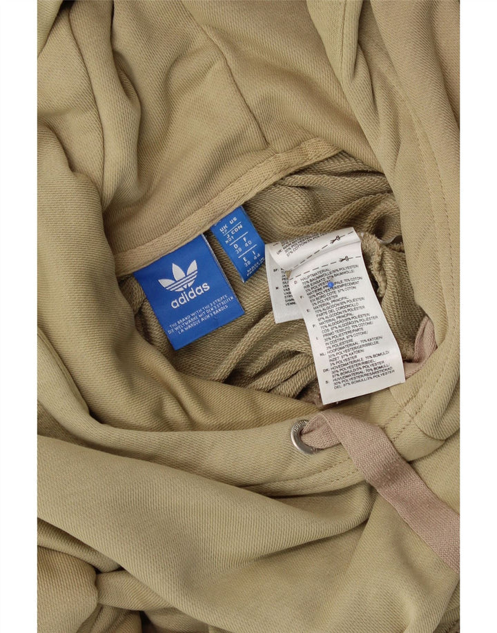 ADIDAS Womens Oversized Hoodie Jumper UK 12 Medium Khaki Algodão