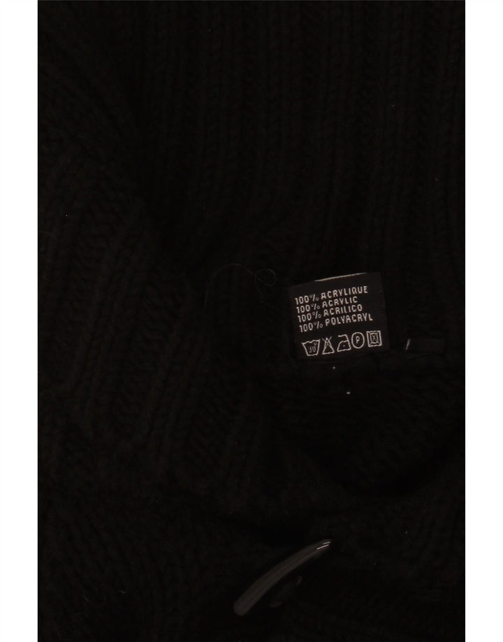 Suéter cardigã masculino vintage grande acrílico preto
