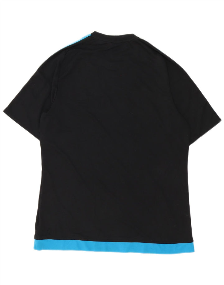 Adidas Mens Climalite Camiseta Top Grande Preto Colorblock Poliéster