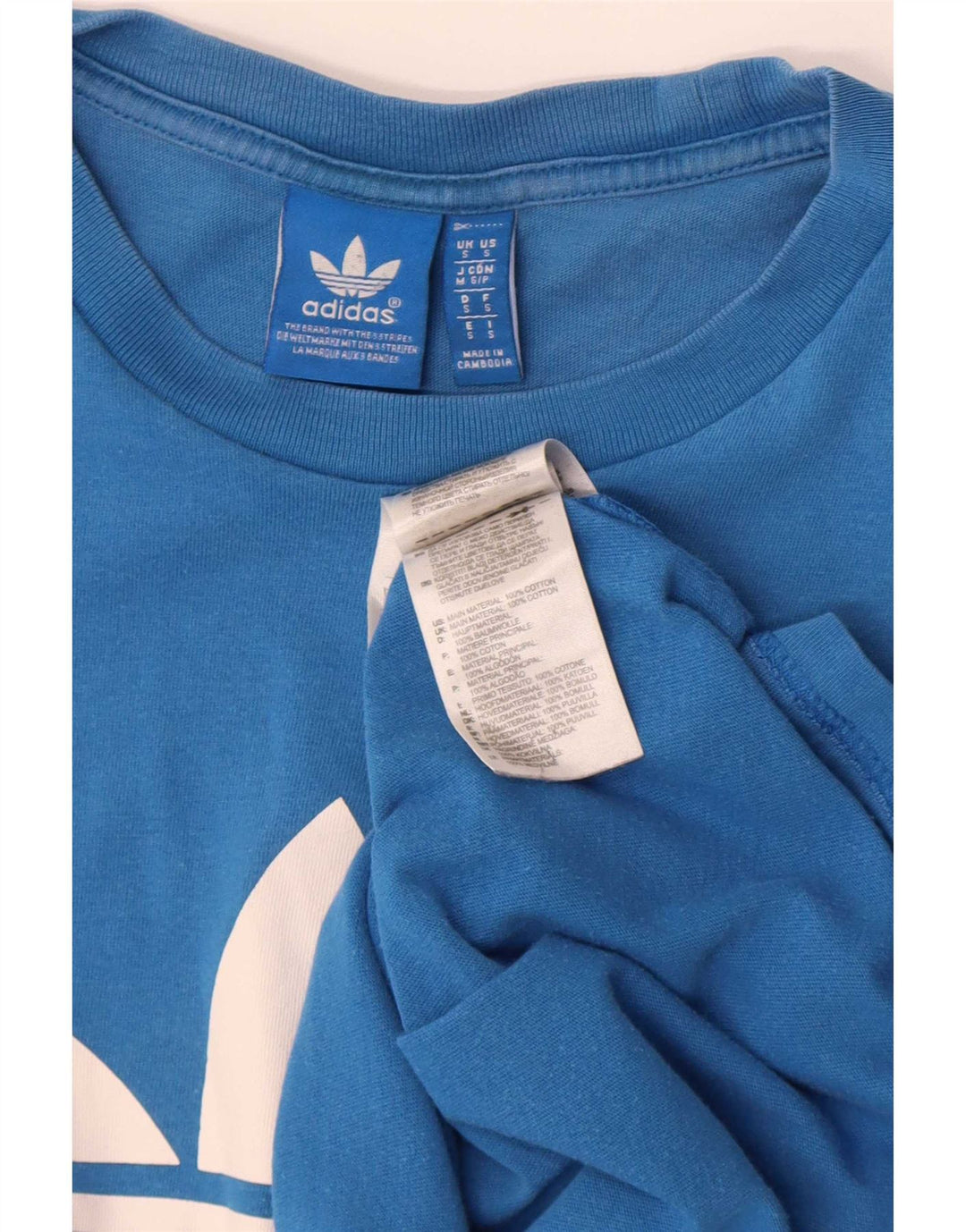 Camiseta Adidas Masculina Graphic Top Pequeno Algodão Azul
