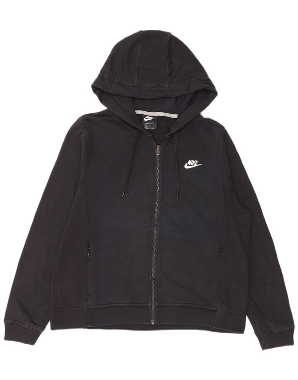Suéter feminino Nike com capuz e zíper UK 16 grande algodão preto