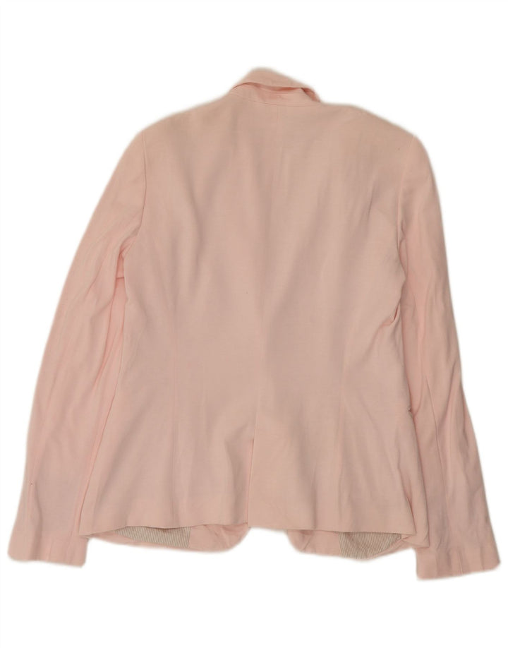 Jaqueta blazer feminina Zara com 1 botão Reino Unido 14 grande viscose rosa