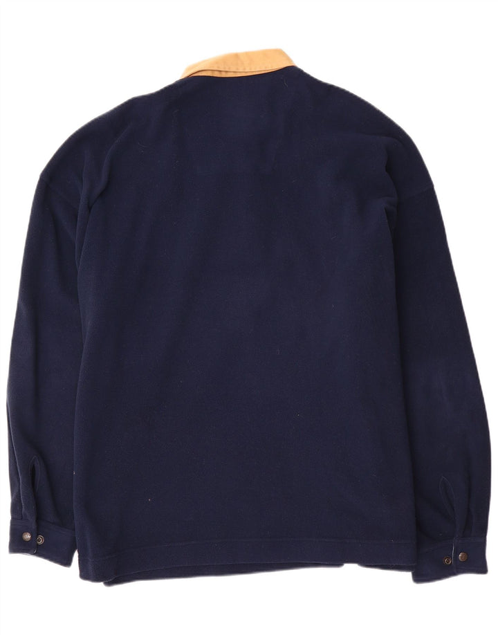 Think Pink Mens Polo Neck Fleece Jumper XL Azul Marinho Poliéster