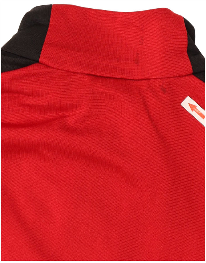 Adidas Mens Tracksuit Top Jacket UK 38/40 Médio Vermelho Colorblock Poliéster
