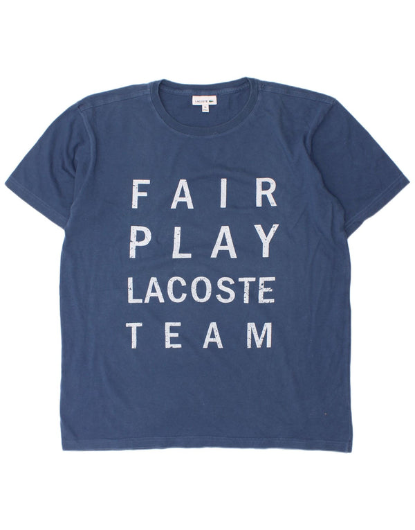 Top Lacoste Boys Graphic T-Shirt 15-16 Anos Azul Marinho Algodão