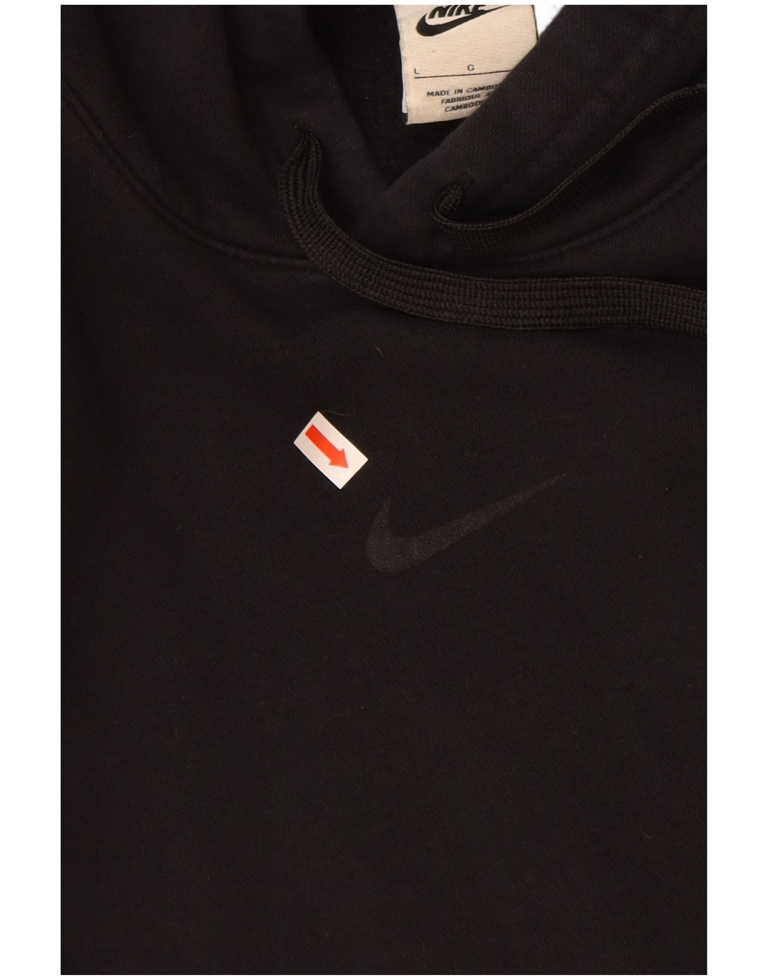 NIKE Mens Graphic Hoodie Jumper Grande Algodão Preto