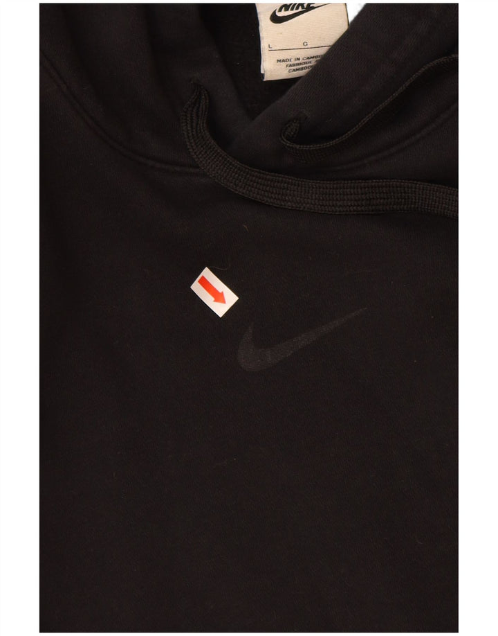 NIKE Mens Graphic Hoodie Jumper Grande Algodão Preto