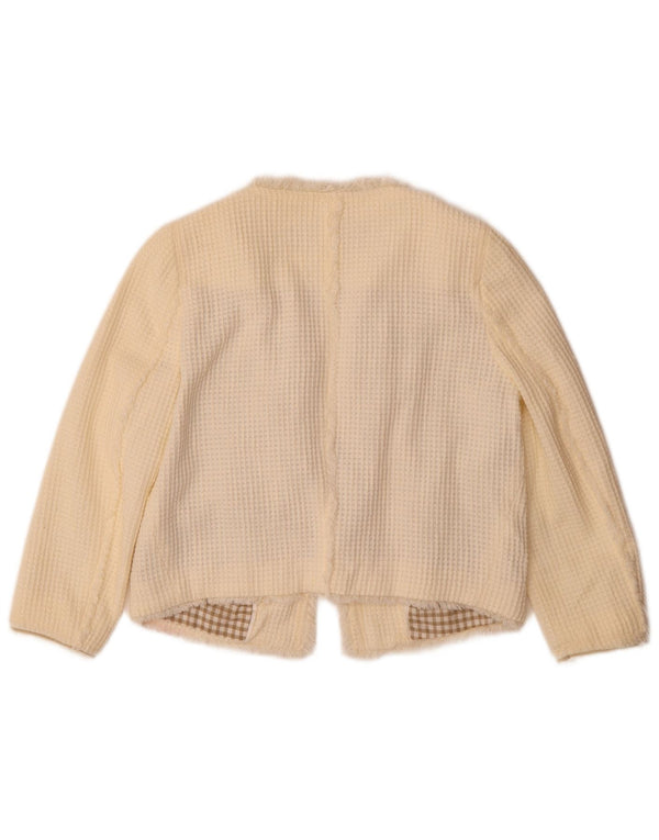 Jaqueta Bolero feminina Zara com manga 3/4 aberta Reino Unido 10 pequeno algodão branco