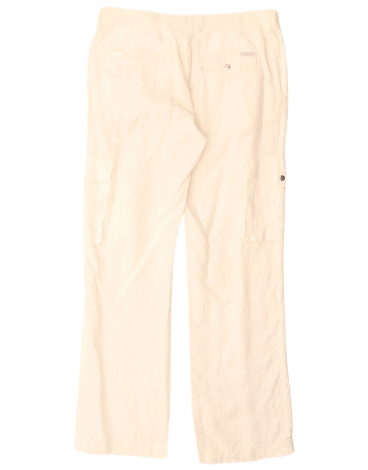 Calça cargo reta masculina Calvin Klein W33 L34 linho branco