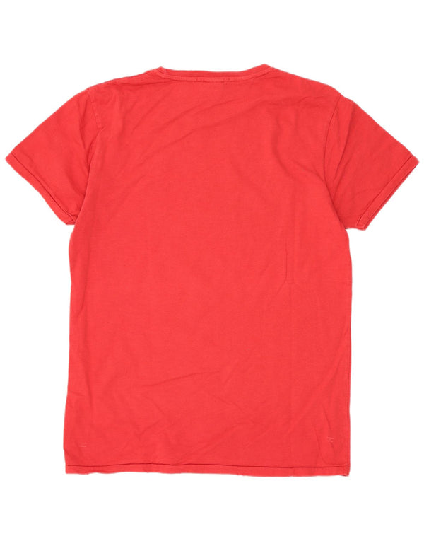Scotch & Soda Camiseta masculina vintage gráfica top médio algodão vermelho