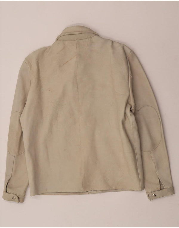 Jaqueta masculina vintage de camurça IT 50 grande bege
