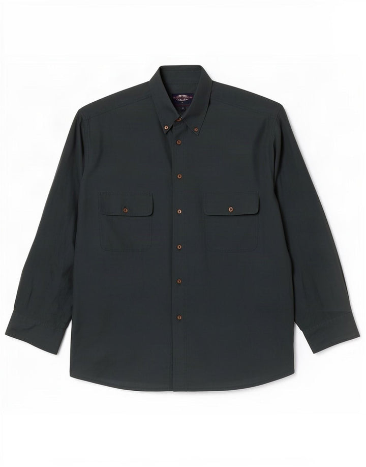 Camisa masculina vintage XL seda verde