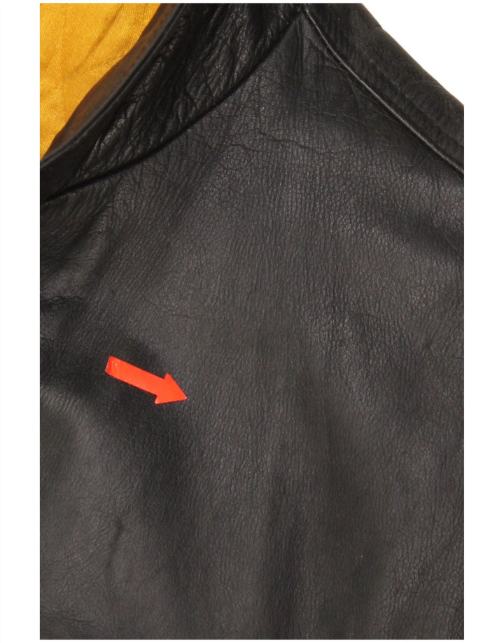 Jaqueta de couro masculina vintage UK 42 XL couro preto