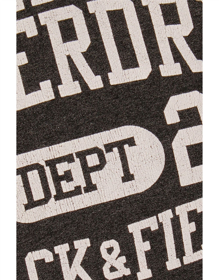 Suéter com capuz gráfico masculino SUPERDRY Track & Field grande bloco colorido cinza