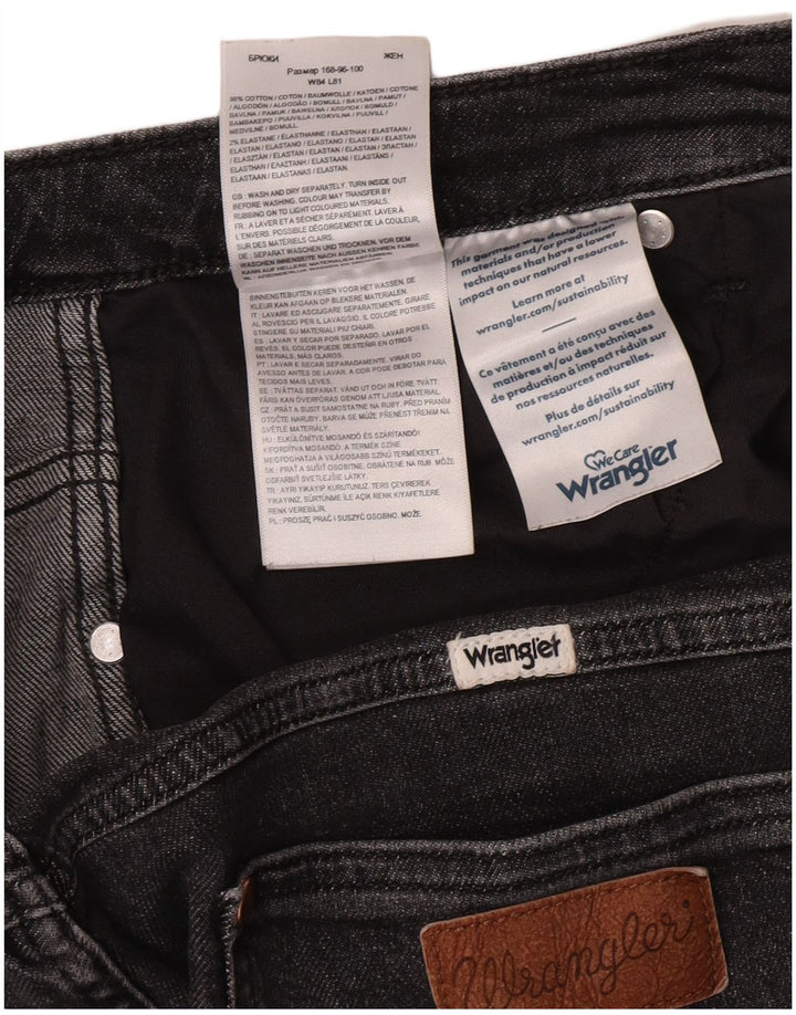 Wrangler Masculino Wild West Straight Jeans W33 L28 Algodão Cinza