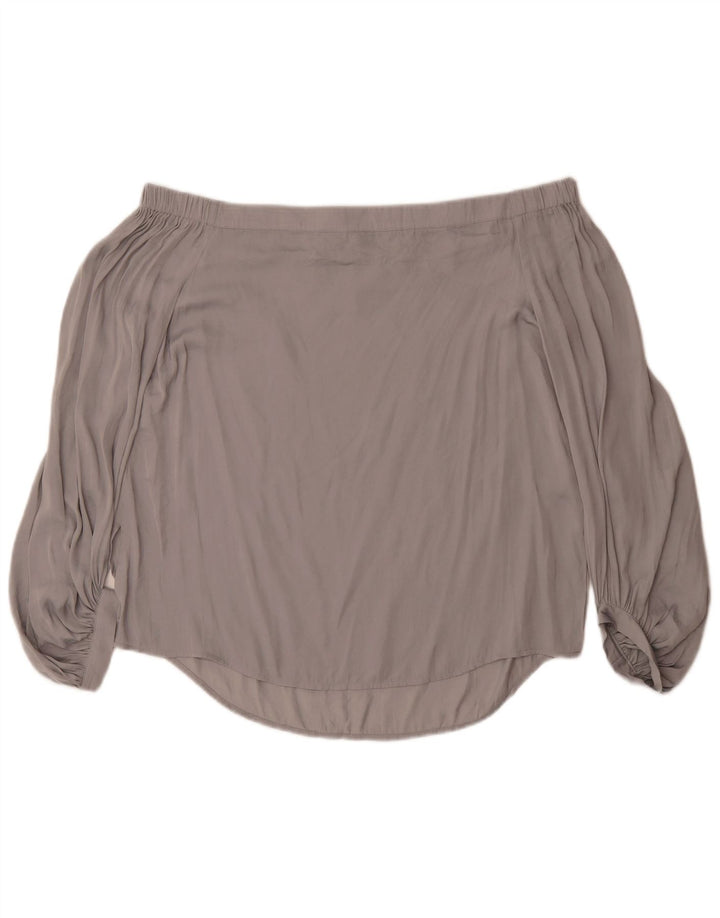 Top feminino Mossimo sem ombro UK 14 poliéster cinza médio