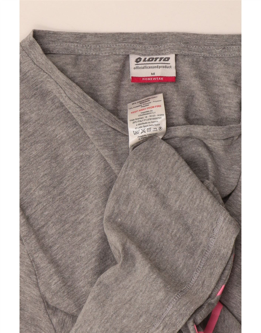 Camiseta feminina gráfica Lotto UK 14 algodão cinza médio