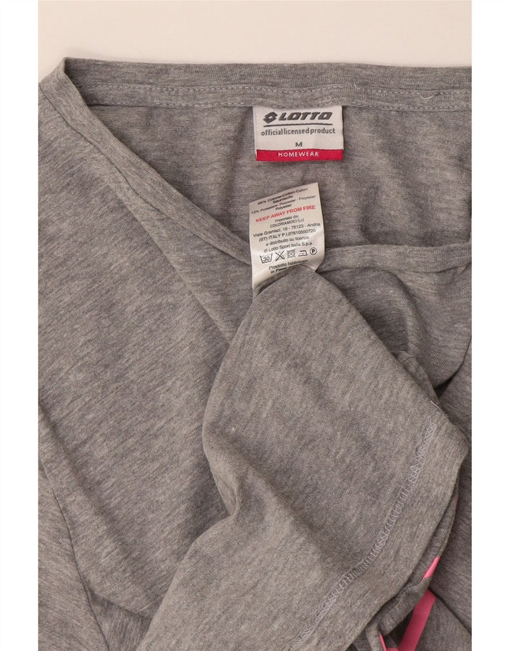 Camiseta feminina gráfica Lotto UK 14 algodão cinza médio