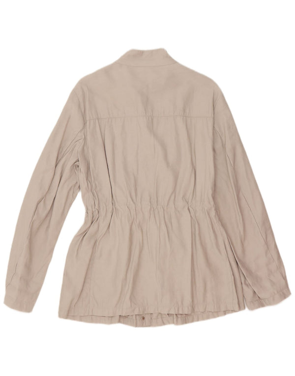 Jaqueta utilitária feminina Zara UK 18 XL bege viscose
