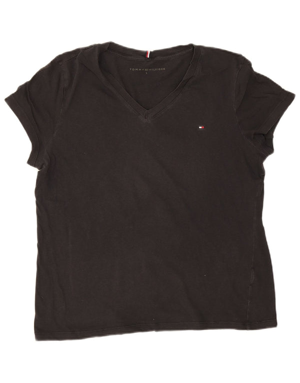 Tommy Hilfiger Camiseta Feminina Top UK 16 Grande Preto