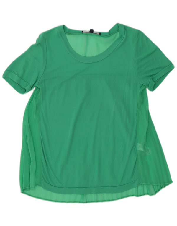 Blusa feminina French Connection Top UK 10 viscose verde pequena