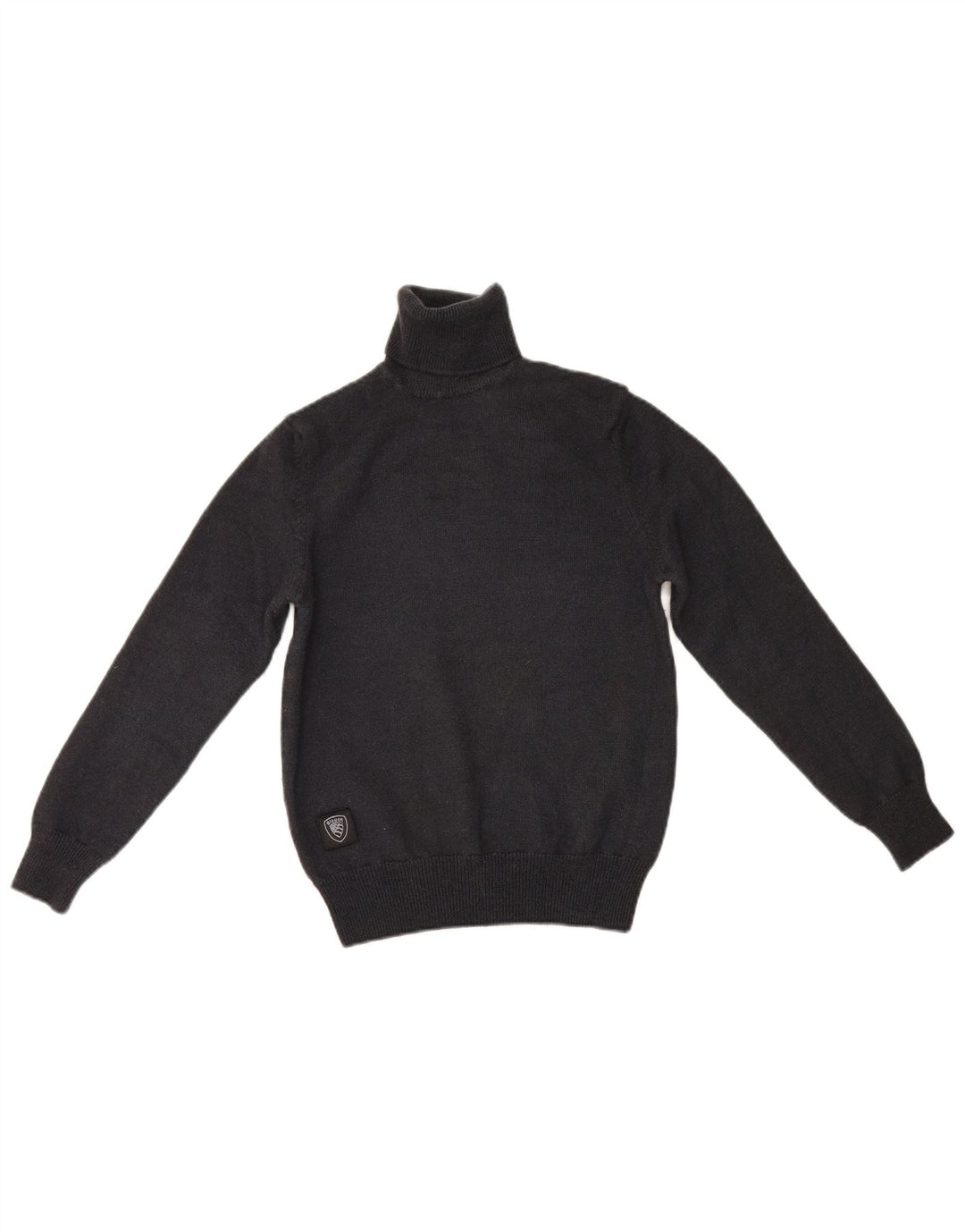 Suéter feminino Blauer com gola redonda Reino Unido 8 lã cinza pequena