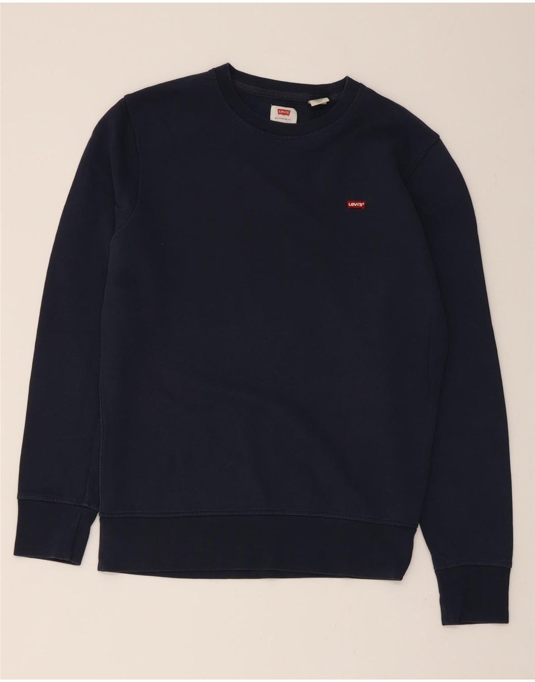 LEVI'S Mens Sweatshirt Jumper Small Navy Blue Cotton Vintage Levi's and Second-Hand Levi's from Messina Hembry 