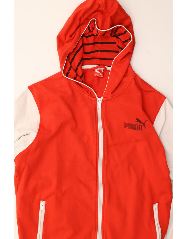PUMA Boys Zip Hoodie Sweater 15-16 Years  Red Colourblock Vintage Puma and Second-Hand Puma from Messina Hembry 
