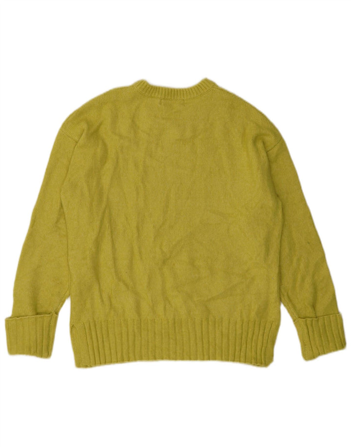 Suéter feminino Marks & Spencer com gola redonda Reino Unido 14 médio amarelo