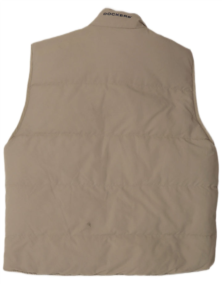 Colete acolchoado reversível masculino Dockers UK 44 2XL poliéster bege