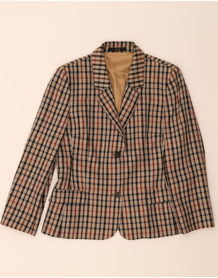 Jaqueta blazer feminina DAKS com 2 botões UK 14 xadrez médio multicolorido