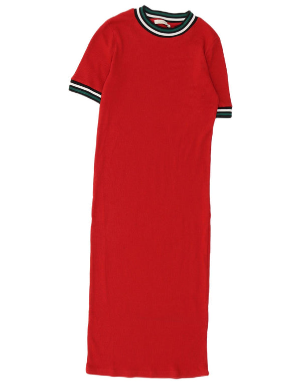 Vestido feminino Zara Trafaluc Maxi UK 10 pequeno vermelho