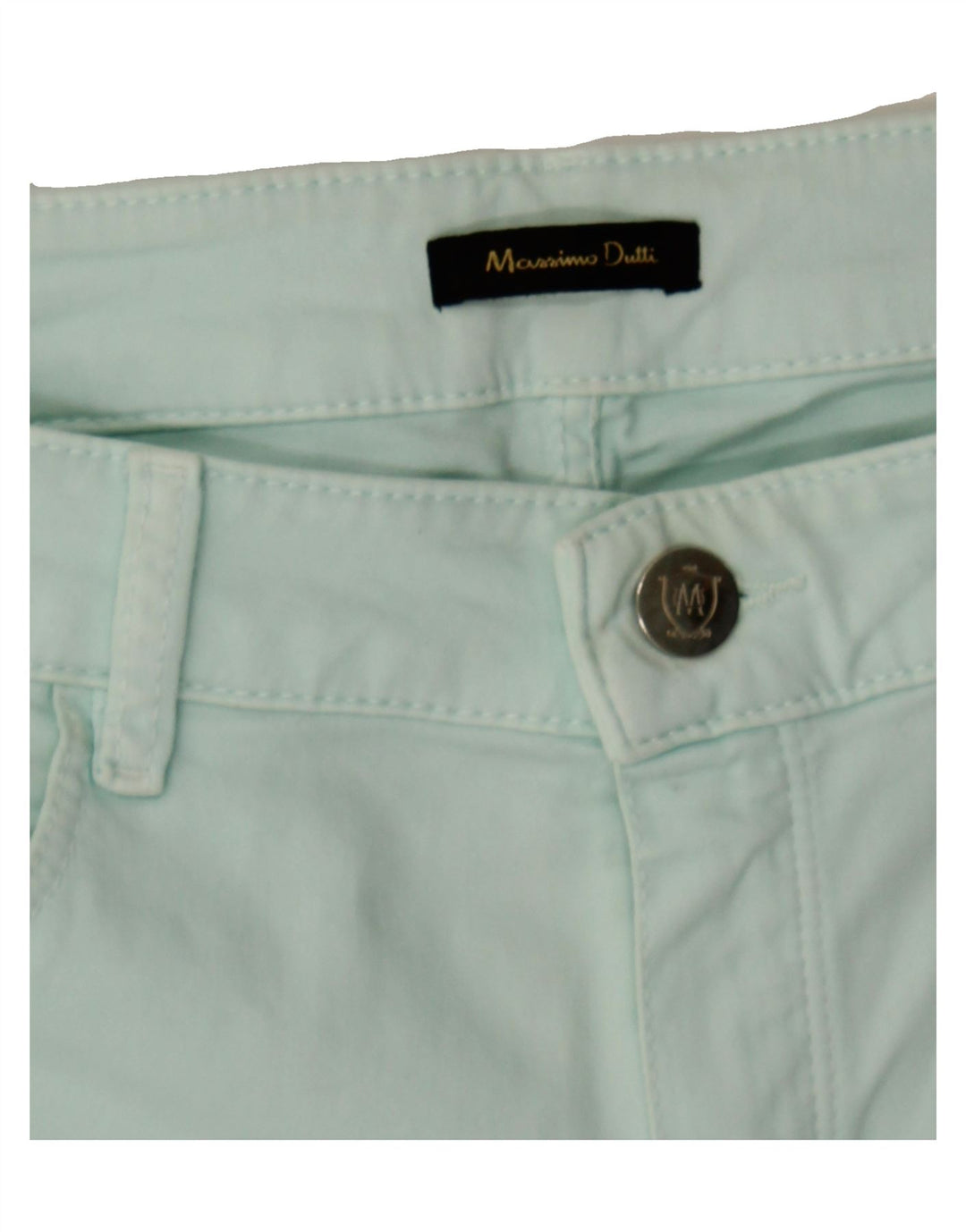 MASSIMO DUTTI Womens Skinny Casual Trousers EU 40 Medium W30 L31 Turquoise Vintage Massimo Dutti and Second-Hand Massimo Dutti from Messina Hembry 