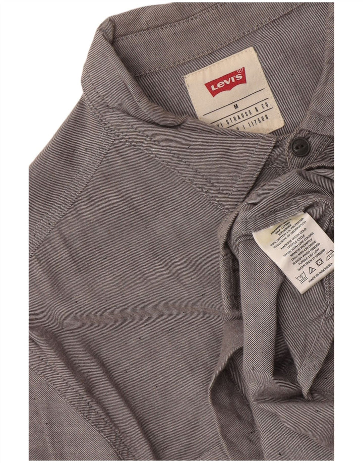 Camisa masculina Levi's de algodão manchado cinza médio