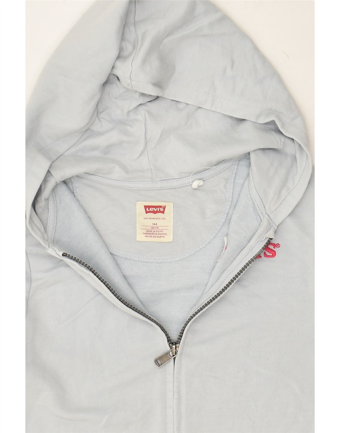 LEVI'S Girls Graphic Zip Hoodie Sweater 13-14 Years Blue | Vintage Levi's | Thrift | Second-Hand Levi's | Used Clothing | Messina Hembry 