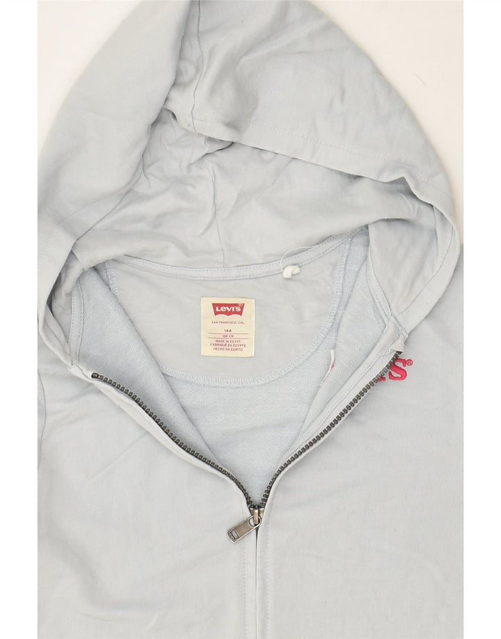 LEVI'S Girls Graphic Zip Hoodie Sweater 13-14 Years Blue | Vintage Levi's | Thrift | Second-Hand Levi's | Used Clothing | Messina Hembry 