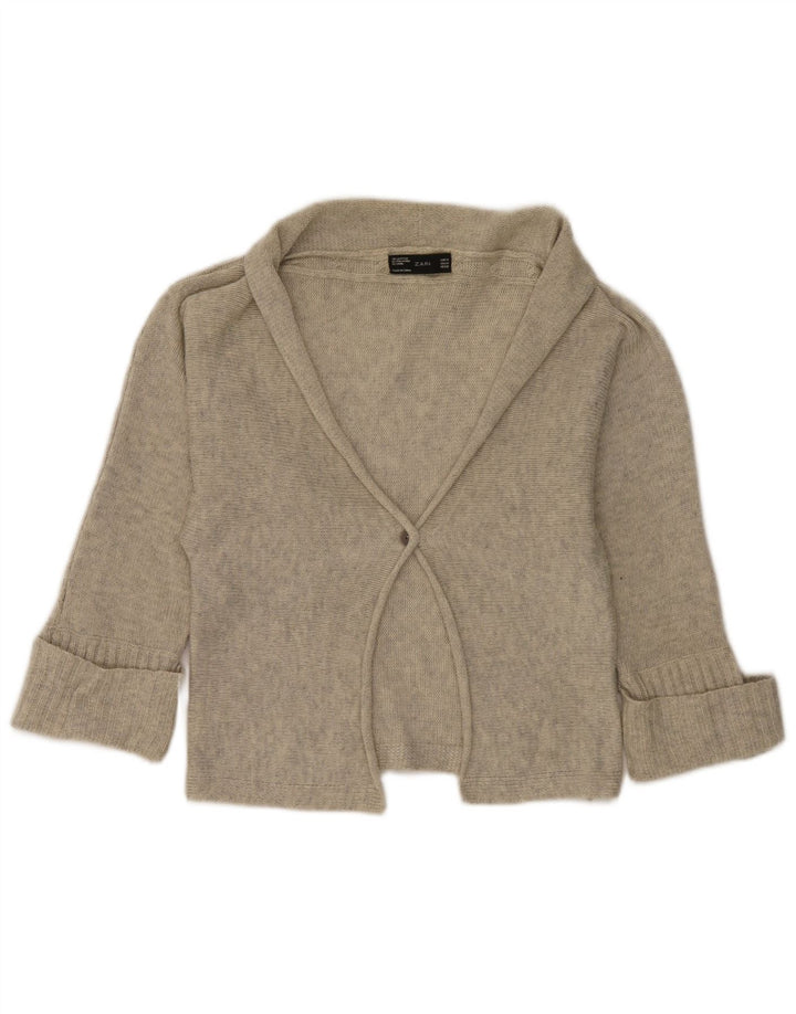 Bolero Jumper feminino Zara UK 12 cinza médio manchado