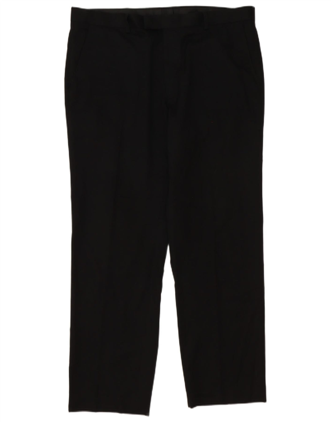 Calça masculina de terno cônico Marks & Spencer W38 L31 preto poliéster clássico