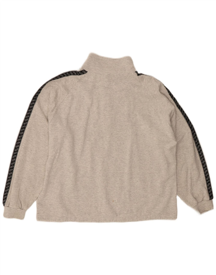 ASICS Mens Zip Neck Moletom Jumper XL Cinza Algodão
