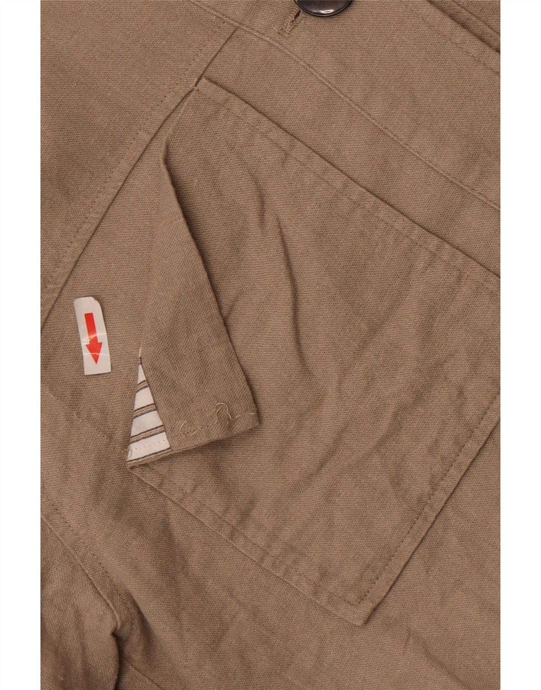 Zara Womens Crop Oversized Bomber Jacket UK 10 Small Beige Linen