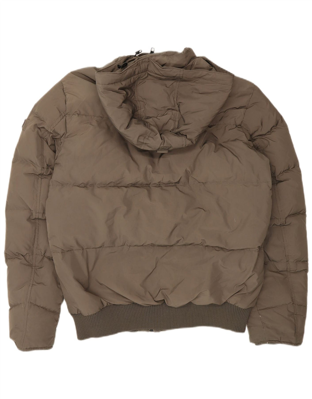 Jaqueta masculina acolchoada com capuz Woolrich UK 36 pequena cáqui
