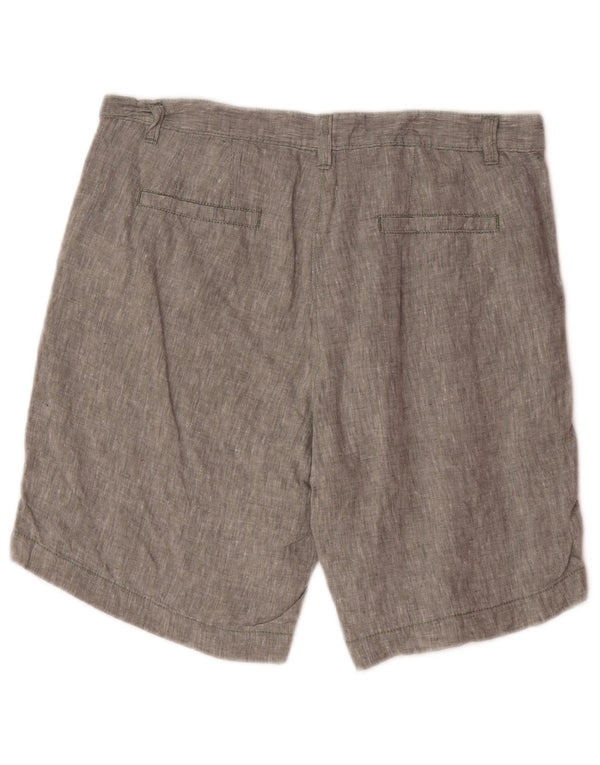 Shorts Chino feminino de cintura alta da Dack EU 44 XL W34 linho cinza