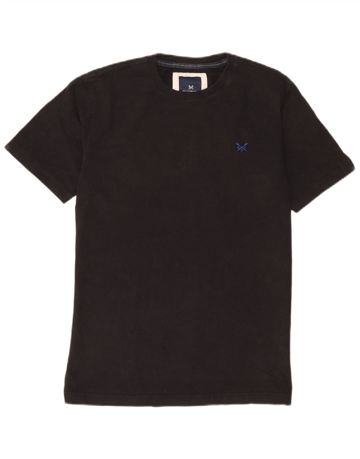 Camiseta masculina Crew Clothing Top pequeno algodão preto