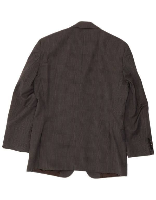 Jaqueta Blazer Masculina Hugo Boss com 2 Botões EU 48 Cinza Médio Houndstooth