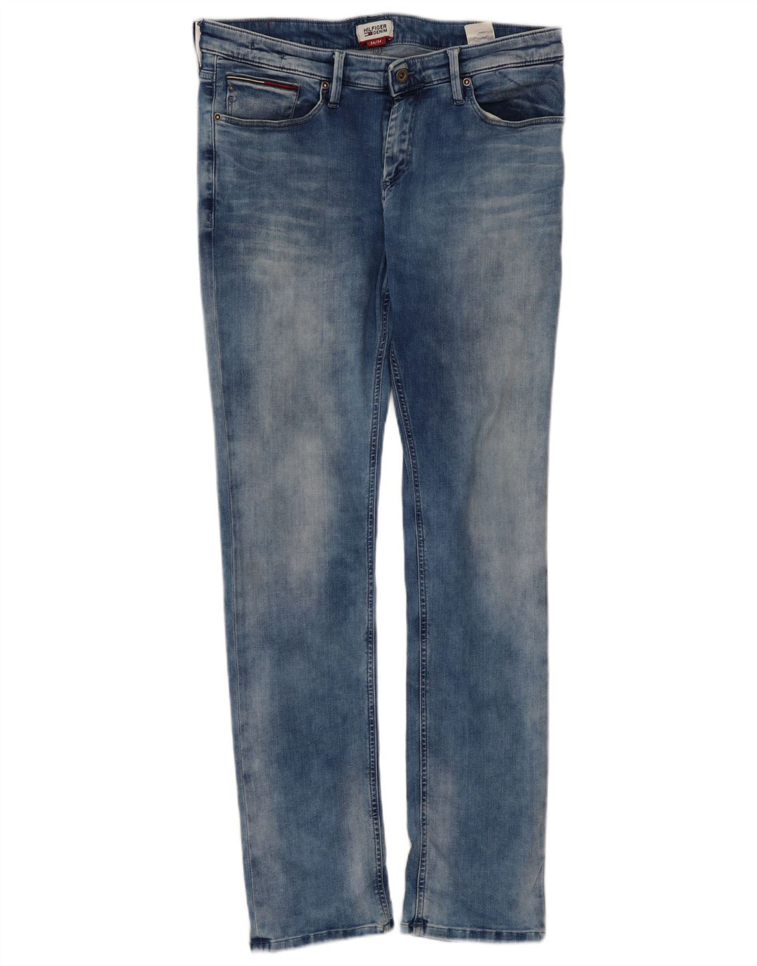 Tommy Hilfiger Masculino Slim Jeans W34 L34 Azul Algodão